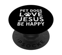 Jesus and Dogs Café Perro Cristiano Mamá Fe PopSockets PopGrip Adhesivo