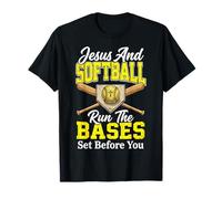 Jesus and Softball Run The Bases Set Before You Camiseta