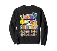 Jesus and Softball Run The Bases Set Before You Sudadera