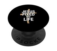 Jesús arregló mi Vida Dios Cristiano PopSockets PopGrip Adhesivo