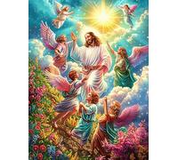 Jésus Avec Des anges Dans le Jardin Puzzle 300 Piezas Papel Principiantes Mitos fantásticos Cuento De Hadas Agilidad Mental Actividad Hacer En Grupo Colgar Pared Detalle Cumpleaños 3