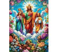Jésus Avec Des anges Dans le Jardin Rompecabezas 500 Piezas Cartón Grueso para Mayores Mitos fantásticos Noches Juegos Familiares Estimulación Mental Regalo San Valentín 500 PCS