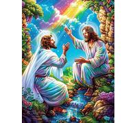 Jésus Avec un Ange Dans le Jardin Rompecabezas 300 Piezas Cartón Resistente para Principiantes Mitos Animal Planta Ocio Doméstico Reducir Estrés Decoración Hogar Regalo Ideal 300 PCS