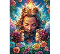 Jésus Avec UNE couronne de Fleurs Rompecabezas 1000 Piezas Cartón para Parejas Mitos Animal Planta Actividad Hacer En Grupo Ejercicio Mental para Reyes Magos Detalle Cumpleaños 1000 PCS