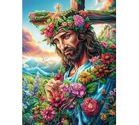Jésus avec une couronne d'épines dans le jardin Puzzle 300 Piezas Cartón Grueso Para Adultos Y Adolescentes Mitos cuento de hadas Ocio Doméstico Terapia Relajación Mejor Valorado Idea De Regalo 300 PC