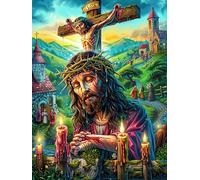 Jésus Avec UNE couronne d'épines Dans le Jardin Rompecabezas 300 Piezas Cartón para Parejas Mitos fantásticos Actividad Tiempo Libre Terapia Relajación Decoración Salón Regalo Sorpresa 300 PCS