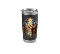 Jesús Bautismo Espíritu Santo Paloma Catedral Mosaico Arte Fe Vaso térmico de acero inoxidable de doble pared