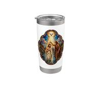 Jesús Bautismo Espíritu Santo Paloma Catedral Mosaico Arte Fe Vaso térmico de acero inoxidable de doble pared
