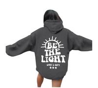 Jesus Be The Light - Sudaderas con capucha para mujer, diseño gráfico cristiano, gótico, religioso, cómodo, atlético, cuello redondo, letras, moderno, fresco, fe, Jesús salva delgado, Y2K, rosa claro