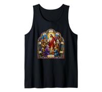 Jesús Bienaventuranzas Sermón Mosaico Gótico Arte Cristiano Icono Camiseta sin Mangas