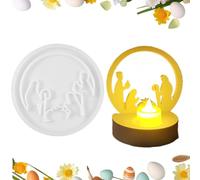 Jesus Birth Nativity Scene Mold, Holiday Round Resin Mold for Crafting, Non-Stick Plaster Making Molds for Christmas, Easter, Thanksgiving, Holiday Decorations for Religious Celebrations