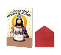 Jesus Birthday Card - Paper 15cm Funny Humorous Greeting Card | Joke Birthday Celebration Notecard, Novelty Message Cards | Creative Birthdays Wishes Cards For Adults Family Friends Couples Parents