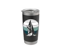 Jesus Boat Captain - Divertido Christian Sailboat Sailboat Lover Vaso térmico de acero inoxidable de doble pared