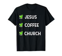 Jesús Café Y Iglesia Buena Madre Religiosa Cristiana Camiseta