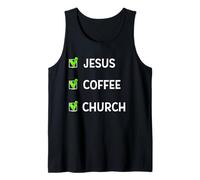 Jesús Café Y Iglesia Buena Madre Religiosa Cristiana Camiseta sin Mangas