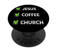 Jesús Café Y Iglesia Buena Madre Religiosa Cristiana PopSockets PopGrip Adhesivo