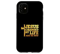 Jesús cambió mi vida me preguntó cómo Cristo devoto Faithcross Carcasa para iPhone 11