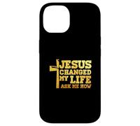 Jesús cambió mi vida me preguntó cómo Cristo devoto Faithcross Carcasa para iPhone 14