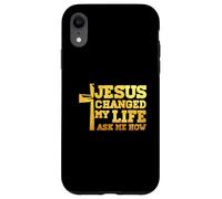 Jesús cambió mi vida me preguntó cómo Cristo devoto Faithcross Carcasa para iPhone XR