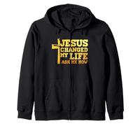 Jesús cambió mi vida me preguntó cómo Cristo devoto Faithcross Sudadera con Capucha