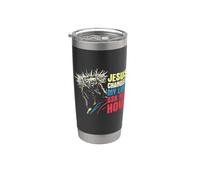 Jesús cambió mi vida me preguntó cómo - Jesucristo creyente Vaso térmico de acero inoxidable de doble pared