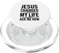 ¡Jesús cambió mi Vida! ¡Pregúntame cómo! Cristiano Jesús PopSockets PopGrip para MagSafe