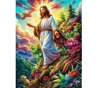 Jesús Caminando por Bosque mágico Puzzle 500 Piezas Educativo Familiar Rompecabezas 3D para Toda La Familia Aliviar Estrés Decoración Hogar Portátil 500 PCS