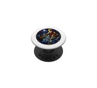 Jesús Caminando sobre Agua Salvando Pedro Sagrado Mosaico Fe PopSockets PopGrip Adhesivo