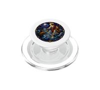 Jesús Caminando sobre Agua Salvando Pedro Sagrado Mosaico Fe PopSockets PopGrip para MagSafe