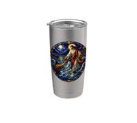 Jesús Caminando Sobre Agua Salvando Pedro Sagrado Mosaico Fe Vaso térmico de acero inoxidable de doble pared