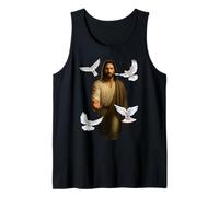 Jesús Caminando sobre el Agua con Palomas Blancas Arte Cristiano Fe Camiseta sin Mangas