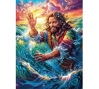 Jesús Caminando sobre el Agua Rompecabezas 500 Piezas Cartón para Toda La Familia Tiempo Libre Entretenimiento Sin Pantalla 500 PCS