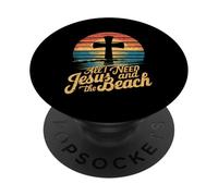 Jesús Camiseta Hombres Mujeres Cristianismo Cristiano Playa PopSockets PopGrip Adhesivo