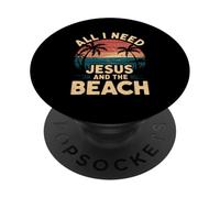 Jesús Camiseta Hombres Mujeres Cristianismo Cristiano Playa PopSockets PopGrip Adhesivo