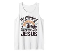 JESÚS Camiseta Mujeres Para Hombres Cristianismo Cristo Café Camiseta sin Mangas