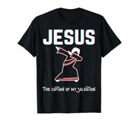 Jesús Capitán De La Salvación Navidad Nacimiento Pascua Hijo De Dios Camiseta gráfica económica, Hombre, Negro, XL