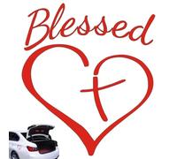 Jesus Car Decal - Blessed Heart Sticker | Pet, 14x11.5cm, Easy Apply, Remov