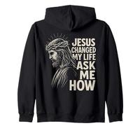 Jesus Changed My Life Ask Me How Christ Christian Faith Sudadera con Capucha