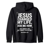 Jesus Changed My Life Ask Me How Christian Bible Versículo Sudadera con Capucha