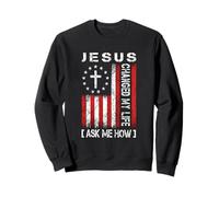 Jesus Changed My Life, Ask Me How, diseño patriótico de fe Sudadera
