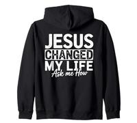 Jesus Changed My Life Ask Me How Fe Evangelismo Testimonio Sudadera con Capucha