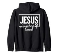Jesus Changed My Life Ask Me How Testimonio Fe Evangelismo Sudadera con Capucha