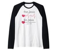Jesus Christ Cross Bible Verse Sayings Christian Devotion Camiseta Manga Raglan