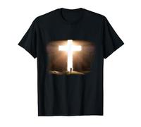 Jesus Christ Faith Cross in The Rock Christian Running Men Camiseta gráfica económica