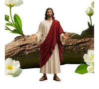 Jesus Christ Figure - Faith-Based Open Arms Jesus Statue | Religious Decor For Christmas Home | 10cm Figurine, For Apartment Entryway Desk Bookshelf Mantel TV Cabinet Dining Table Nightstand Prayer Ro
