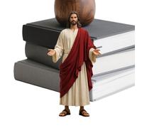Jesus Christ Figurines, Religious Decor Statue With Open Arms, 10cm/3.94 Inches 1/6 Escaleras Jesus Christ Figure For Home Apartment Office Entryway TV Cabinet Desk Mantel Bookshelf Dining Table