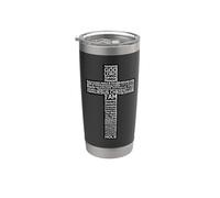 Jesus Christ Messiah Biblical Names Christian Faith Cross Vaso térmico de acero inoxidable de doble pared