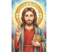 Jesus Christ Modern Icon Journal: Byzantine Inspired Christian Notebook: 6 x 9 | 120 College Ruled Pages | Prayer Adoration Mass Devotional for Spiritual Grown ages 10 + | Glossy Softcover
