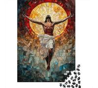 Jesus Christ Risen Rompecabezas Christian Easter Decor 1000 Piezas Papel Reciclado Adultos Y Mayores De 12 Años Rompecabezas para Adultos Divertido Y Desafiante Juego Familiar 38x26cm/1000pcs
