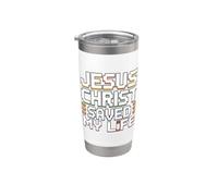 Jesus Christ Saved My Life Vaso térmico de acero inoxidable de doble pared